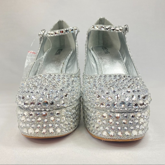NWT Bridal MICHAEL Michael Kors Fallon Mary Jane Glitter Bedazzled Heels… - Picture 7 of 16
